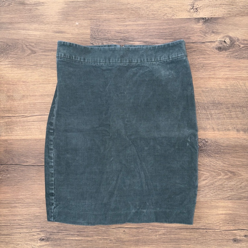 J. Crew Teal Corduroy Pencil Skirt